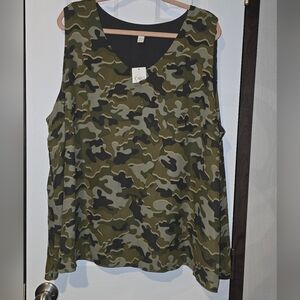Cato Green Camouflage Tank Top